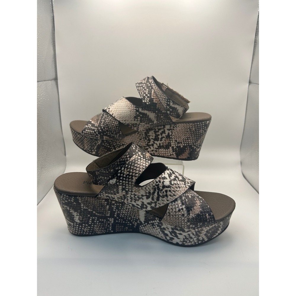 Pierre‎ Dumas Womens Snake Print Wedge Platform Sandals